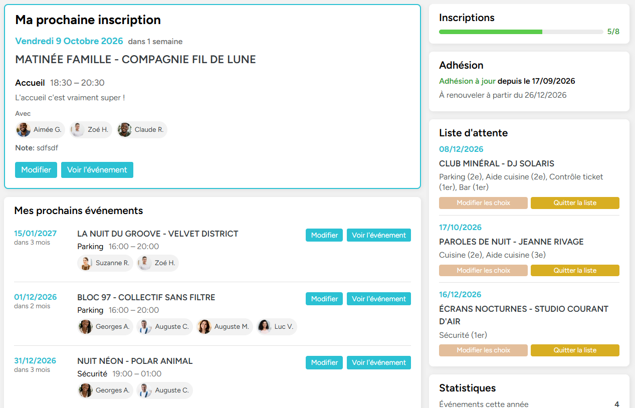 Nouvelle page « Mon activité » et divers améliorations